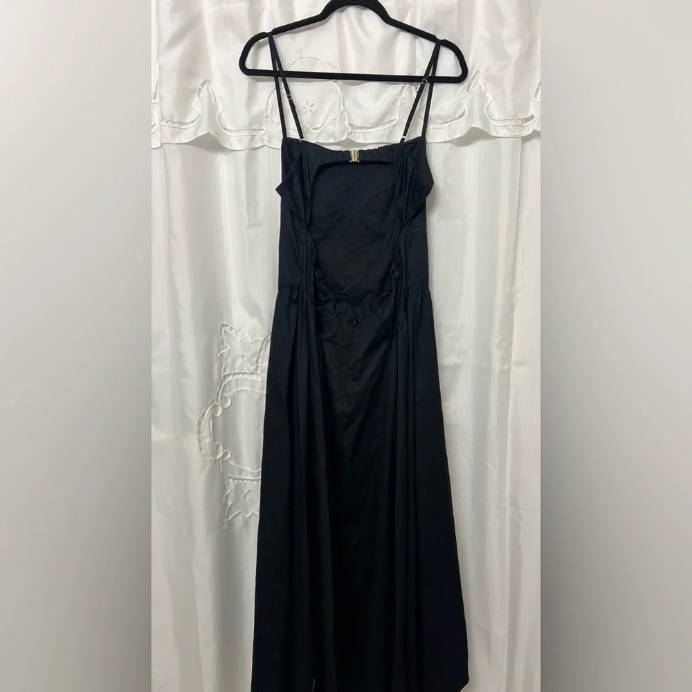 NWT Abercrombie & Fitch Black Dipped Waist Sweetheart Maxi Dress—Size LP